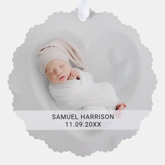 自分の初めてのクリスマスをパパ名と写真として オーナメントカード (裏面)