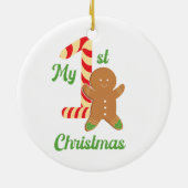 自分の初めてのクリスマスジンジャーブレッドマン セラミックオーナメント (裏面)