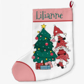 自分の初めてのクリスマスパーソナライズされた格言 ラージクリスマスストッキング (裏面)