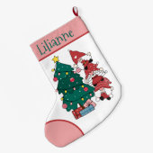 自分の初めてのクリスマスパーソナライズされた格言 ラージクリスマスストッキング (裏面 (吊り時))