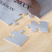 自分の初めてのクリスマスベビーの写真の名前を追加する年モダン ジグソーパズル (側面)