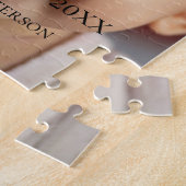 自分の初めてのクリスマスベビーの写真の名前を追加する年モダン ジグソーパズル (側面)