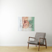 自分の初めてのクリスマスベビーの写真の名前を追加する年モダン タペストリー (インサイチュ(横))