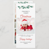 自分の初めてのクリスマスベビー写真の誕生発表 シーズンカード (正面/裏面)