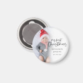 自分の初めてのクリスマスベビー写真名 マグネット (正面/裏面)