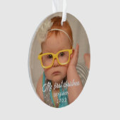 自分の初めてのクリスマスベビー写真 オーナメント (正面)