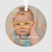自分の初めてのクリスマスベビー写真 オーナメント (裏面)