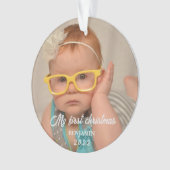自分の初めてのクリスマスベビー写真 オーナメント (正面)