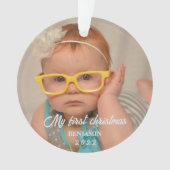 自分の初めてのクリスマスベビー写真 オーナメント (正面)