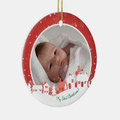 自分の初めてのクリスマスベビー写真 セラミックオーナメント (右)