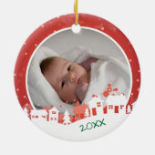 自分の初めてのクリスマスベビー写真 セラミックオーナメント (裏面)