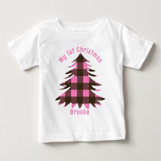 自分の初めてのクリスマスベビー名 ベビーTシャツ (正面)