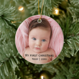 自分の初めてのクリスマス写真 セラミックオーナメント