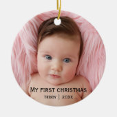自分の初めてのクリスマス写真 セラミックオーナメント (正面)