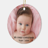 自分の初めてのクリスマス写真 セラミックオーナメント (左)