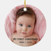 自分の初めてのクリスマス写真 セラミックオーナメント (裏面)