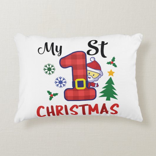 自分の初めてのクリスマス アクセントクッション (正面)