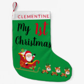 自分の初めてのクリスマス |サンタ・トナカイの休日 スモールクリスマスストッキング (正面)