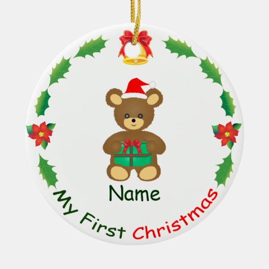 自分の初めてのクリスマス セラミックオーナメント (正面)