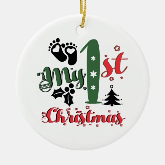 自分の初めてのクリスマス セラミックオーナメント (正面)