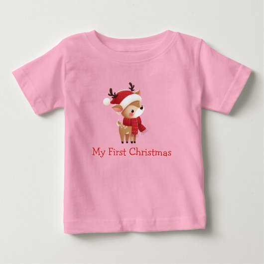自分の初めてのクリスマス ベビーTシャツ (正面)
