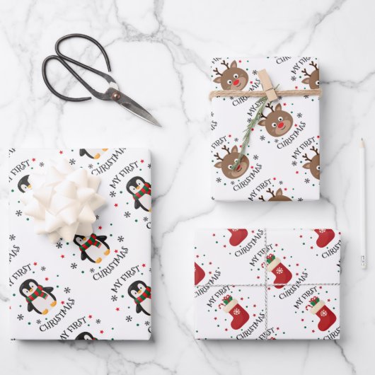 自分の初めてのクリスマス ラッピングペーパーシート (正面)
