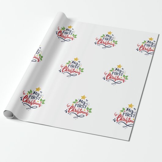 自分の初めてのクリスマス ラッピングペーパー (アンロールド)