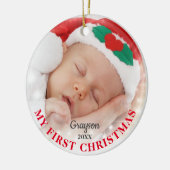 自分の初めてのクリスマス |写真カスタムクリスマス セラミックオーナメント (左)