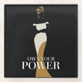 自分の力を所有：自信と恵みのポートレート ガラスコースター
