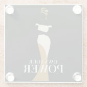 自分の力を所有：自信と恵みのポートレート ガラスコースター (裏面)