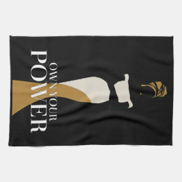 自分の力を所有：自信と恵みのポートレート キッチンタオル