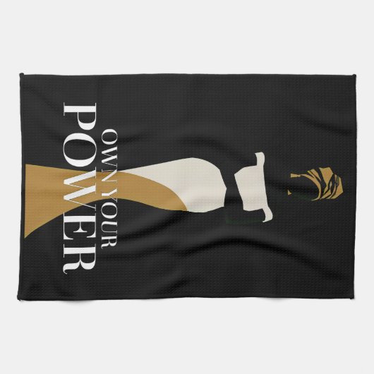 自分の力を所有：自信と恵みのポートレート キッチンタオル (横)