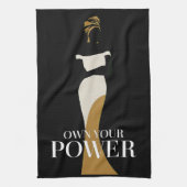 自分の力を所有：自信と恵みのポートレート キッチンタオル (縦)