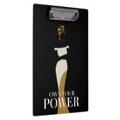 自分の力を所有：自信と恵みのポートレート クリップボード (右)