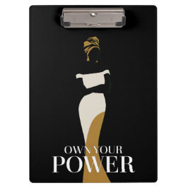 自分の力を所有：自信と恵みのポートレート クリップボード