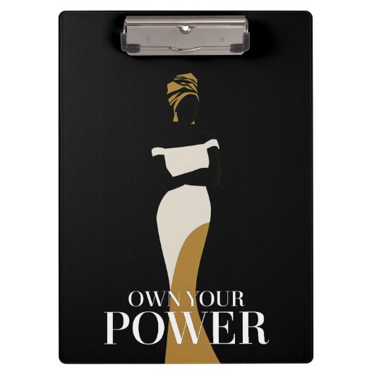 自分の力を所有：自信と恵みのポートレート クリップボード (正面)