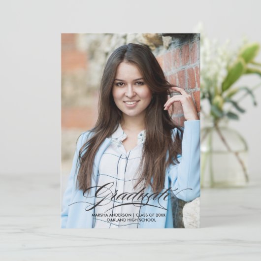 自分の卒業写真アナウンスカードを作成 案内状 (スタンド正面)