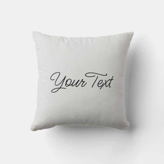 自分の単語を置き換える淡い灰色のカリグラフ クッション (裏面)