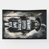 自分の危険を冒して入れ警告なさい 横断幕 (横)