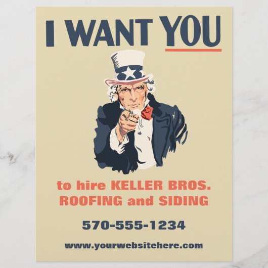 自分の叔父サムのポスターフライヤーを作る チラシ (正面)