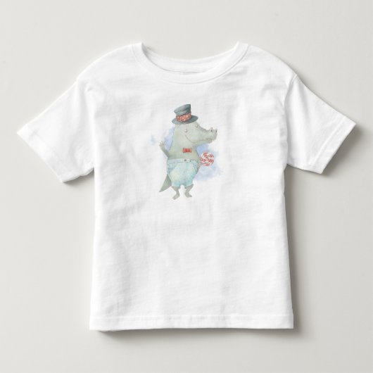 自分の可愛いアリゲーター棒つきキャンデーの作成 トドラーTシャツ (正面)