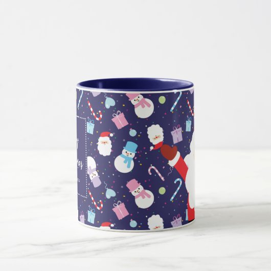 自分の可愛いクリスマスサンタクロースを作る マグカップ (中央)