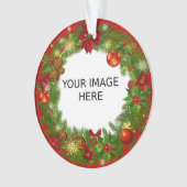 自分の可愛いスタイリッシュ写真を作成 オーナメント (正面)