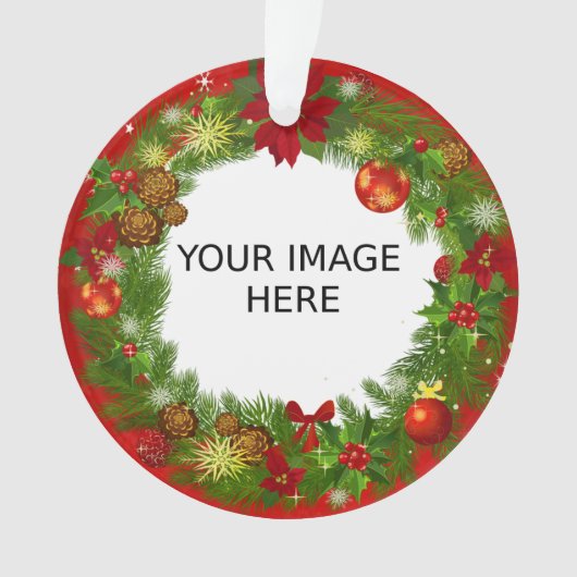 自分の可愛いスタイリッシュ写真を作成 オーナメント (正面)