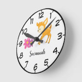 自分の可愛いフローラをパーソナライズ ラウンド壁時計 (傾斜)