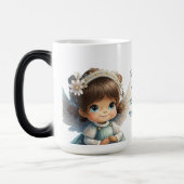 自分の可愛いブルネットの女の子クリスマスエンジェルを作成 モーフィングマグカップ (左)