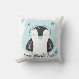 自分の可愛いペンギンを作るブルークリスマス クッション