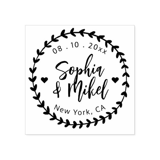 自分の可愛いラウンドを作成する日付の結婚保存 ラバースタンプ (インプリント)