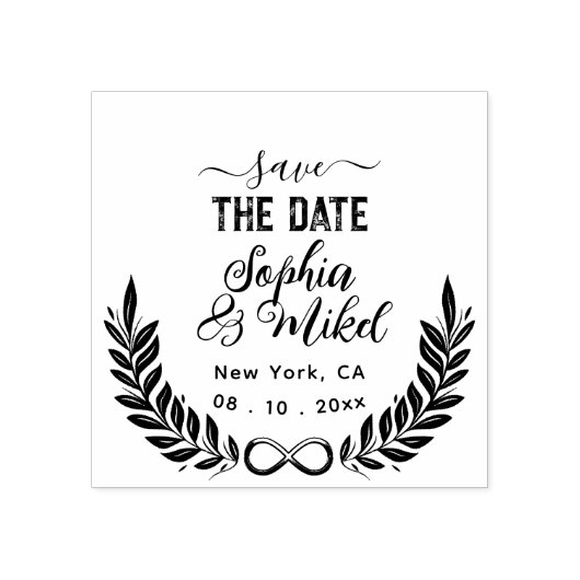 自分の可愛いラウンドを作成する日付の結婚保存 ラバースタンプ (インプリント)