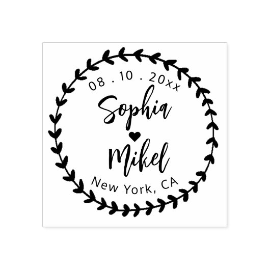 自分の可愛いラウンドを作成する日付の結婚Rを保存 ラバースタンプ (インプリント)